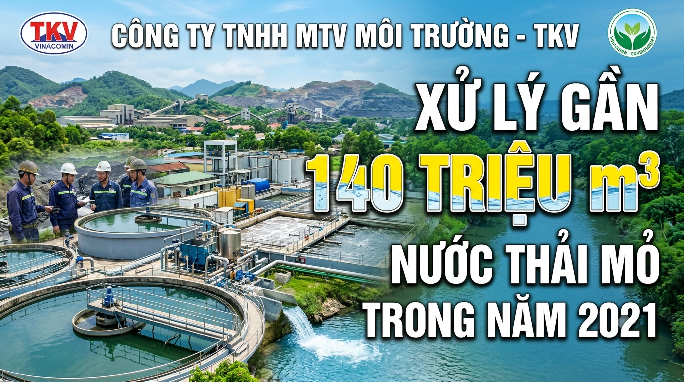 Công ty môi trường -TKV Xử lý gần 140 triệu m3 nước thải mỏ trong năm 2021